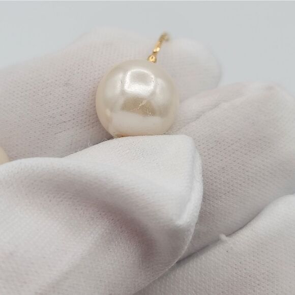 Necklace Faux Pearl & Gold Tone Double Strand Classic Necklace #443 - Picture 9 of 11